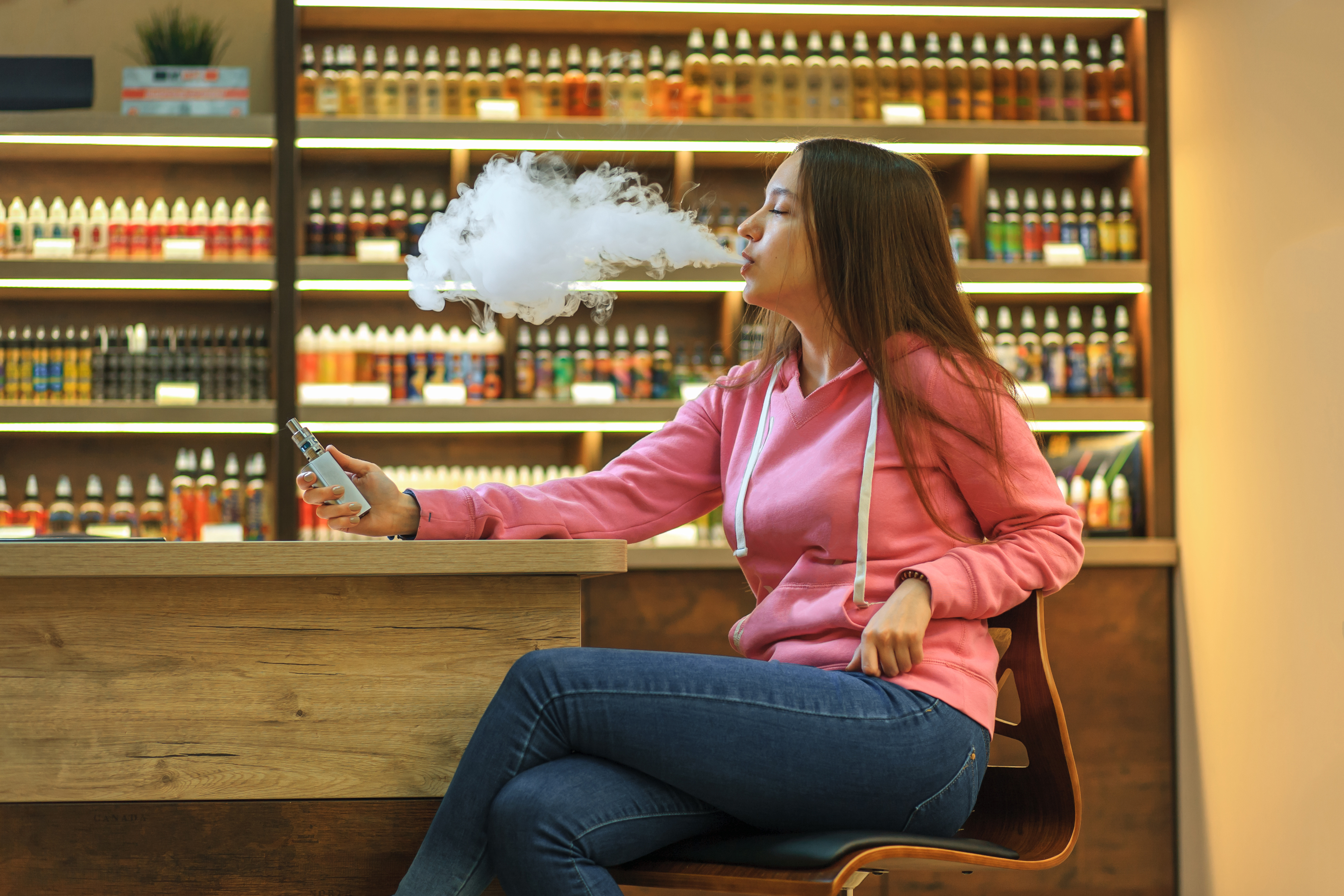 woman vaping